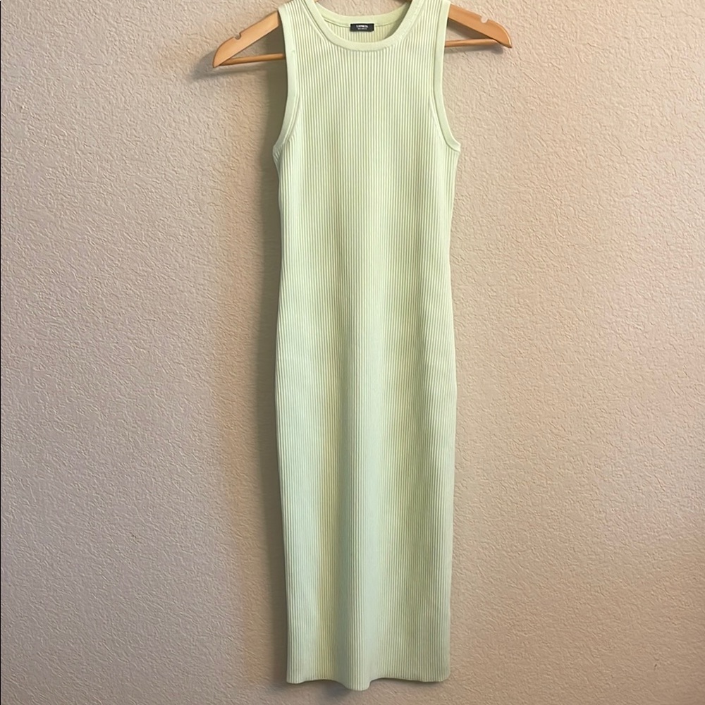 Express Sleeveless Ribbed Knit Dress - Light Green